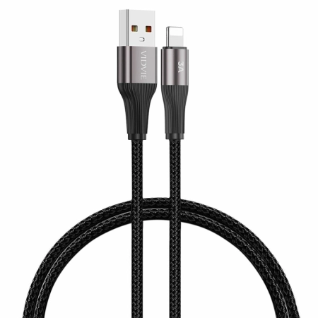 Kabel USB iPhone Lightning 2m czarny VIDVIE CB4038 3A
